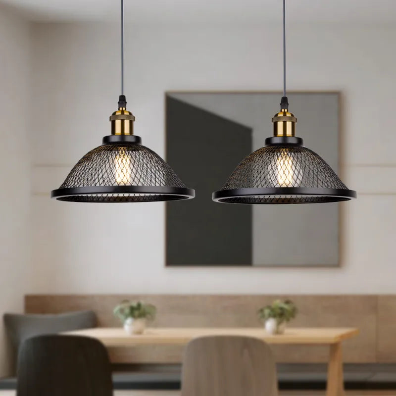SANDYHA moderne créatif suspension rétro Style industriel grille lampes LED pour chambre chevet salle à manger décor lustres