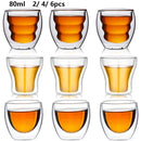 Ensemble tasses expresso double paroi verre 80ml