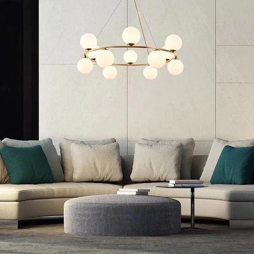 suspension en verre blanc design nordique pour intérieur décoratif - vue 3 sur 10
