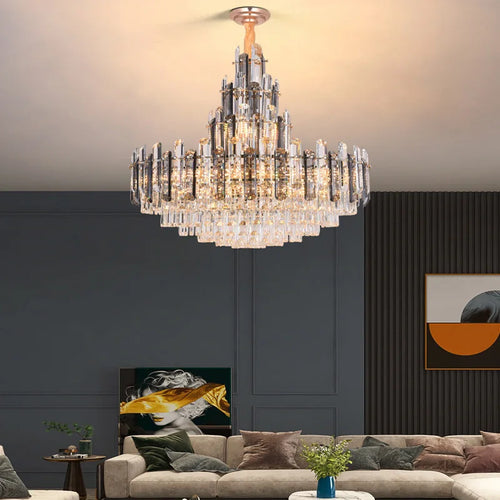 suspension à led en cristal design luxueux avec variateur d'intensité - vue 4 sur 11