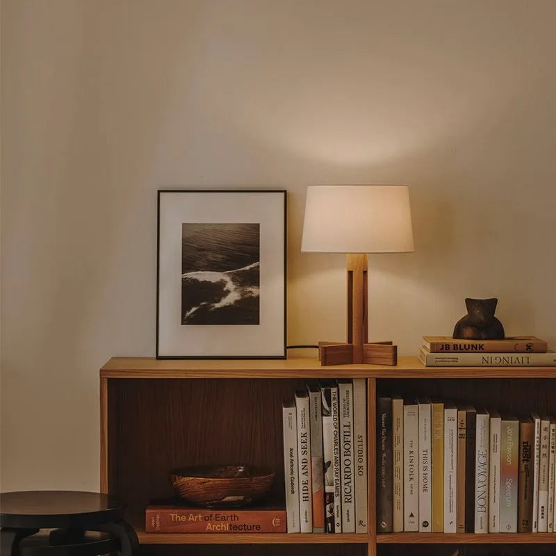 Vintage Wabi Sabi vent lampadaire en bois massif lampadaire salon décor à la maison canapé coin debout étude chevet lampe de lecture