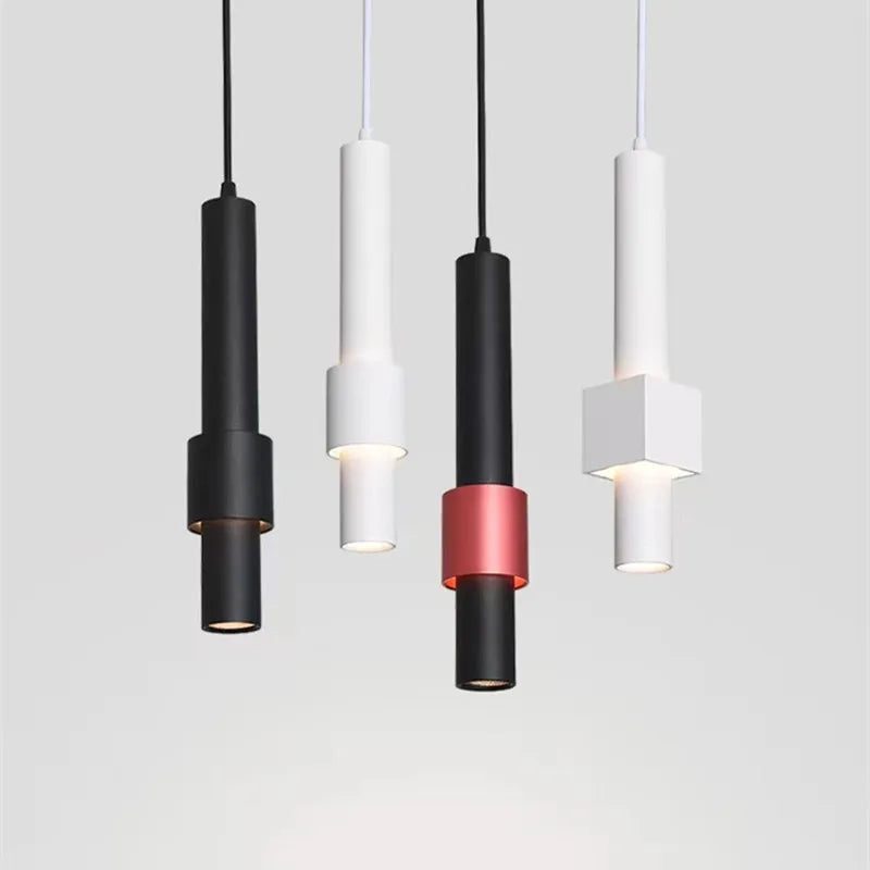 suspension à led nordique tube long éclairage intérieur dimmable - vue 3 sur 14