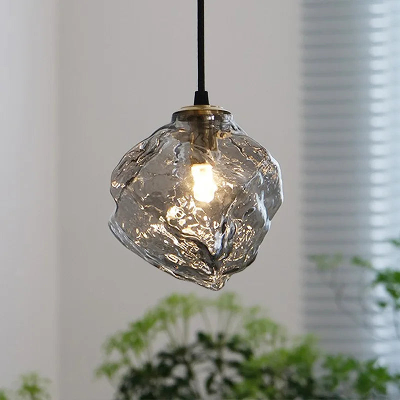 lustre nordique en verre lave glace forme créative rétro