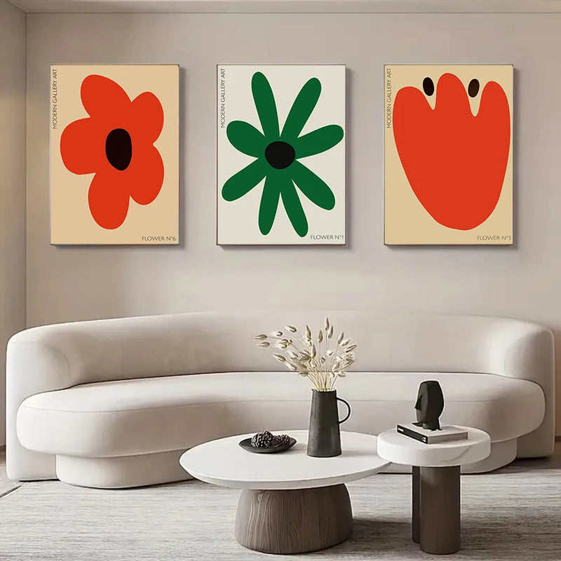 affiches dart mural abstrait mio flowers décoration moderne pour intérieur