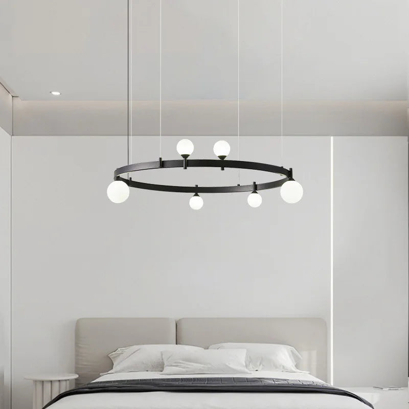 lustre moderne réglable en verre pour décoration artistique - vue 3 sur 10