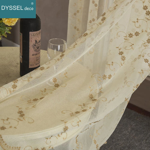 Voilage brodé motifs floraux style europe americain elegant - vue 8 sur 7