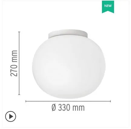 plafonnier sphérique simple applique intérieure en verre - vue 13 sur 13
