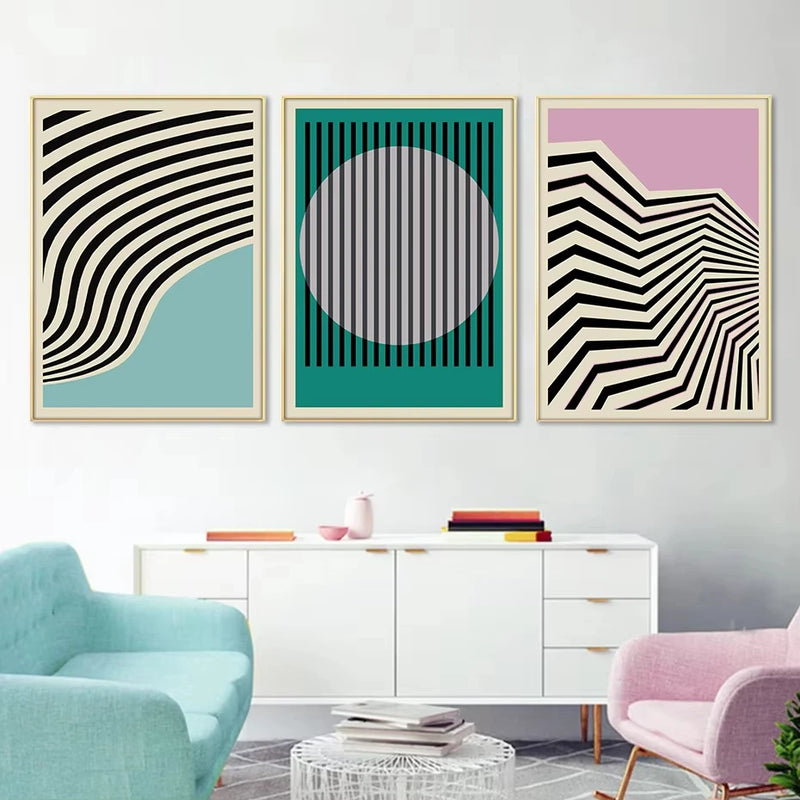 art mural abstrait géométrique pour décoration moderne
