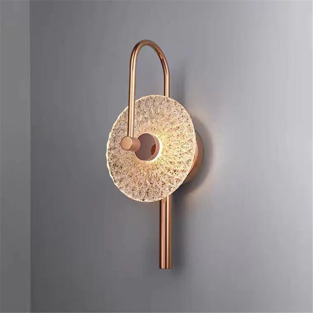 applique murale led ronde en verre de luxe pour éclairage artistique - vue 3 sur 7