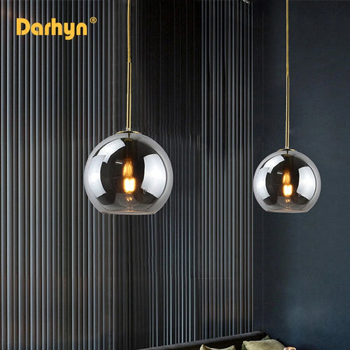 lampe suspendue en verre design moderne pour loft - vue 6 sur 12