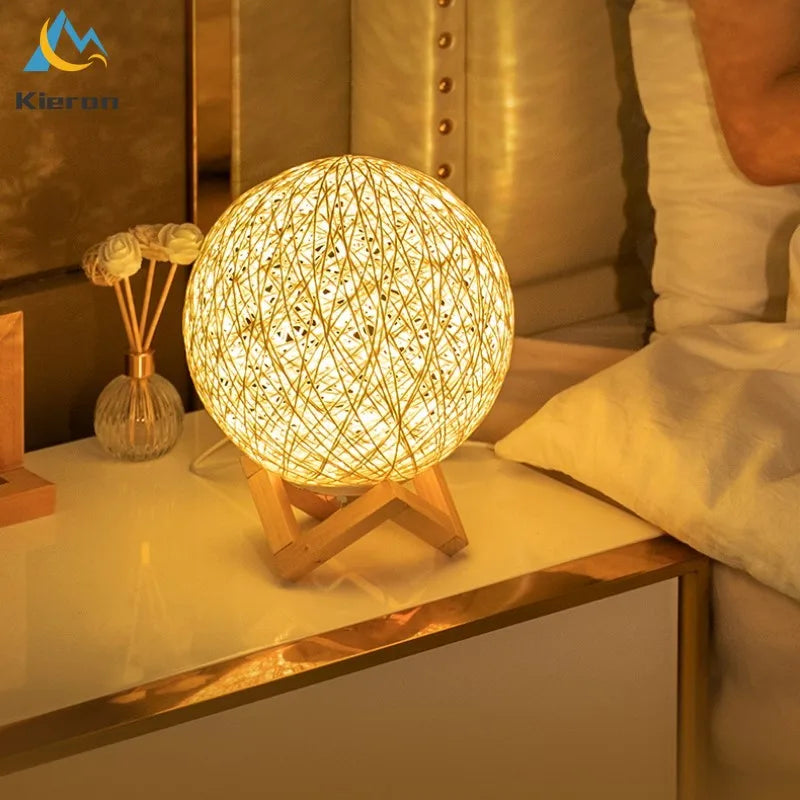 Lampe bois massif LED boule - vue 3 sur 11