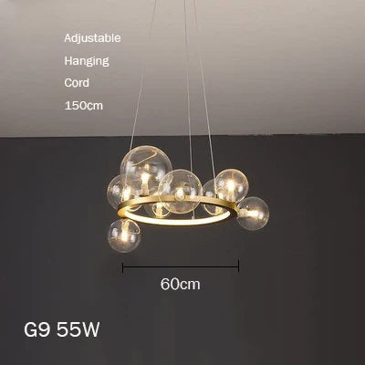 lustre en verre design moderne avec bulles pour intérieur élégant - vue 13 sur 18
