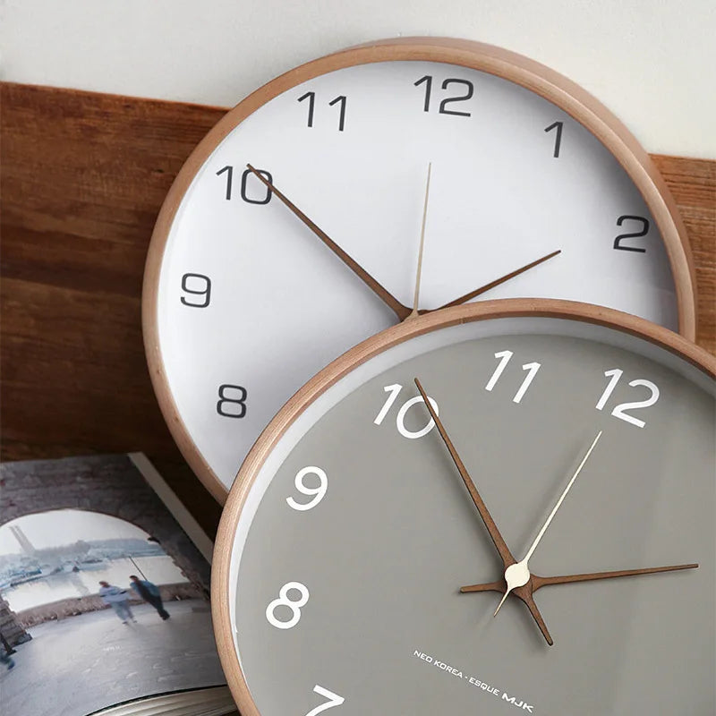 horloge murale en bois et verre design nordique élégant et simple - vue 4 sur 7