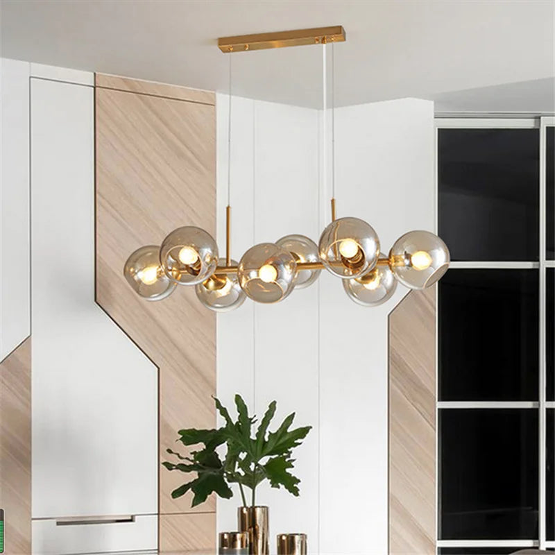 lustre moderne en verre pour bar et table à manger - vue 4 sur 8
