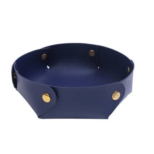 plateau en cuir pliable pour rangement et organisation - vue 8 sur 9