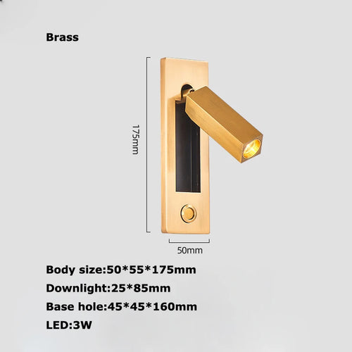 applique murale led rotative avec interrupteur pour lecture - vue 9 sur 21