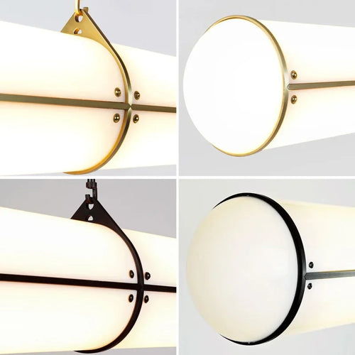 lustre rétro minimaliste design italien avec lampes suspendues acrylique - vue 7 sur 10
