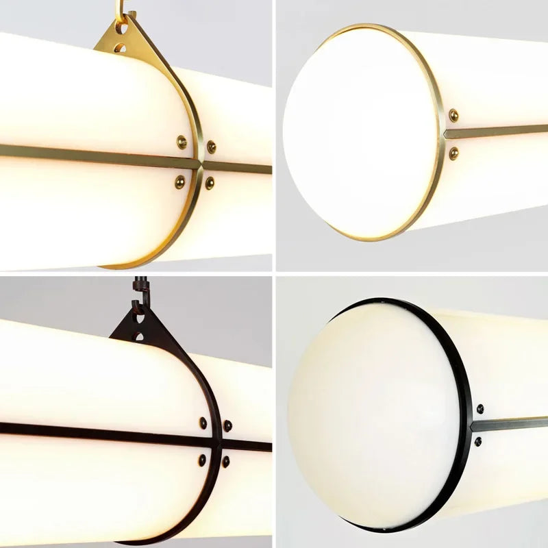 lustre rétro minimaliste design italien avec lampes suspendues acrylique