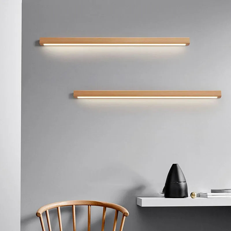 applique murale led en bois nordique à gradation