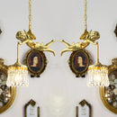 lustre moderne led avec ange en cristal médiéval bronze