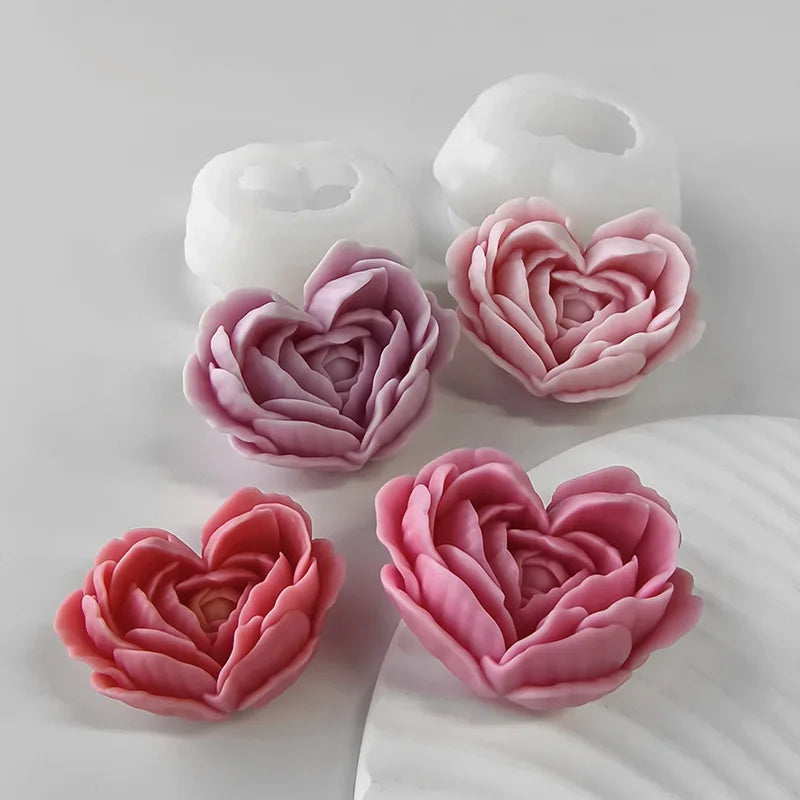 moule à fleurs d'amour en silicone pour bougies et savon DIY - vue 5 sur 9