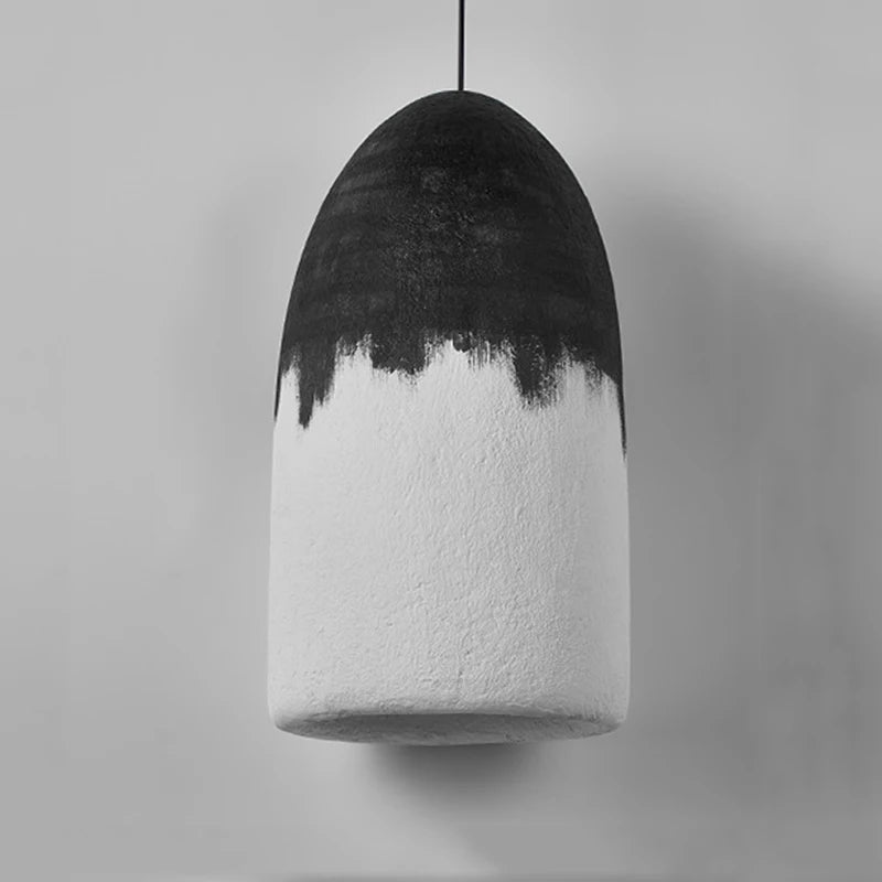 suspension moderne Wabi Sabi noir et blanc LED lampe créative Restaurant café Droplight chambre européenne - vue 4 sur 6