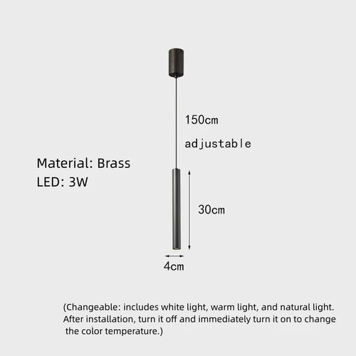 suspension minimaliste en laiton 	 pour hôtel