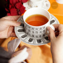 Service thé vintage céramique italienne tasse soucoupe plateau