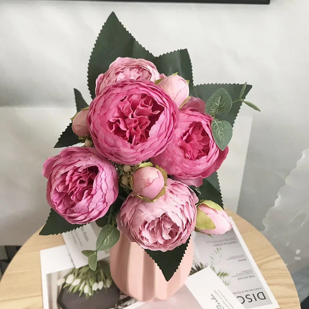 bouquet de pivoines artificielles pour décoration de mariage et maison - vue 11 sur 16