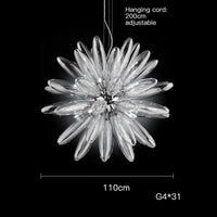 lustre à led design avec abat-jour en verre élégante finition brillante