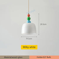 lustre en bois et verre pour bar maison avec led intégrée