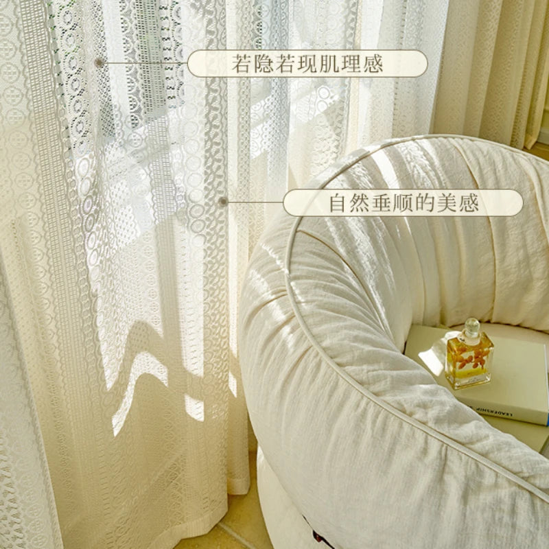 Voilage dentelle style classique léger pour salon chambre - vue 3 sur 12