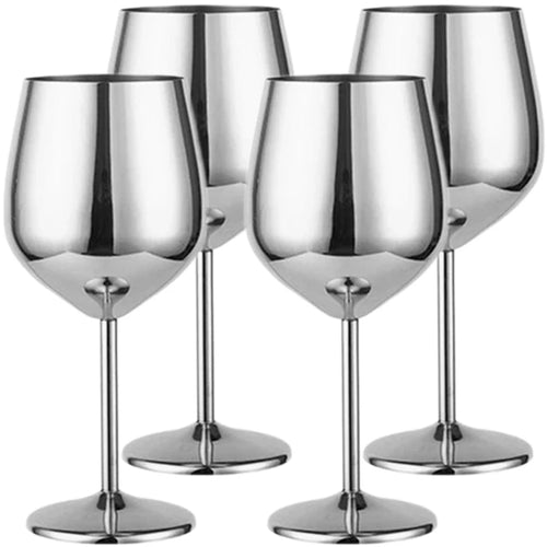 Lot de 4 verres cocktail inox style bar