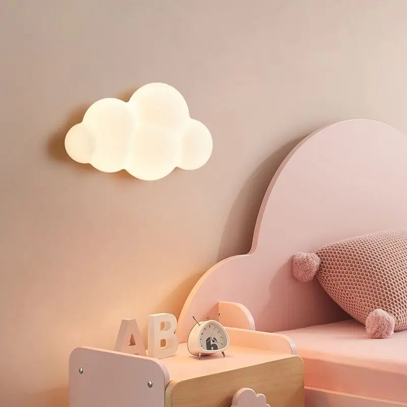 applique murale en forme de nuage pour enfants avec télécommande et gradation