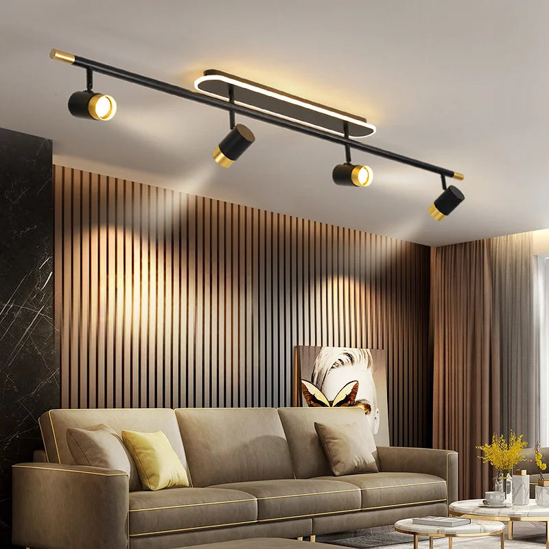 Lustre noir Led moderne intérieur