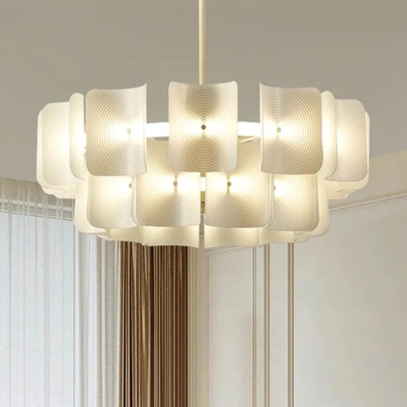 2024 LED Chandeliers Fingerprint Chandelier, Silent Style Eye Protection Living Room Bedroom Luxury Chandelier Home Decoration - vue 5 sur 9