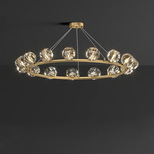 plafonnier art déco doré noir design en cristal