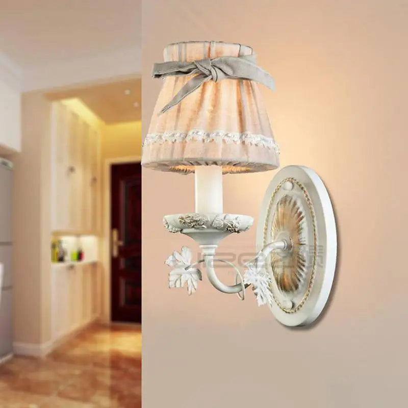 applique murale à led avec housse en tissu et nœud pour chambre enfant - vue 3 sur 10