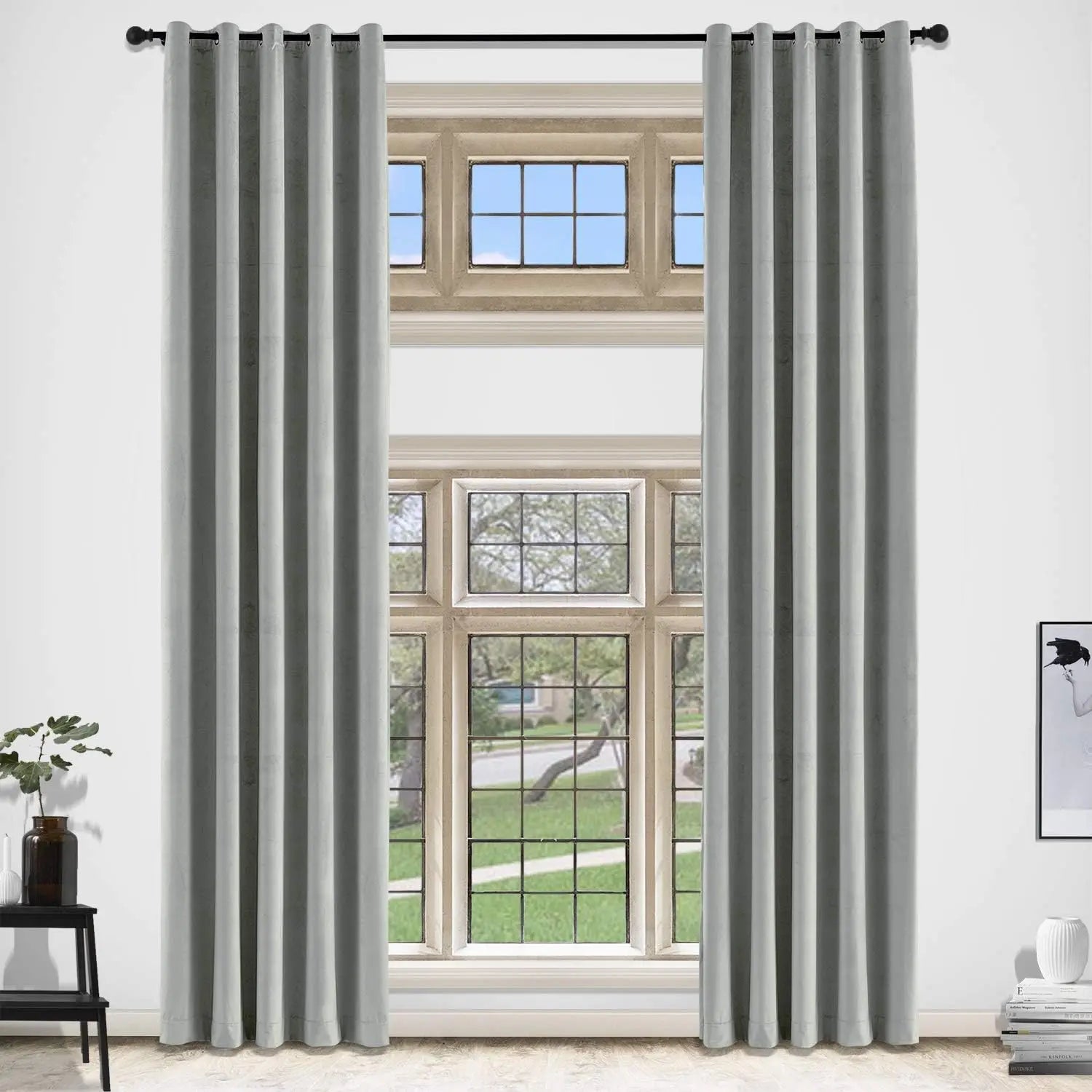 Rideau velours occultant moderne sur mesure salon chambre - vue 3 sur 10
