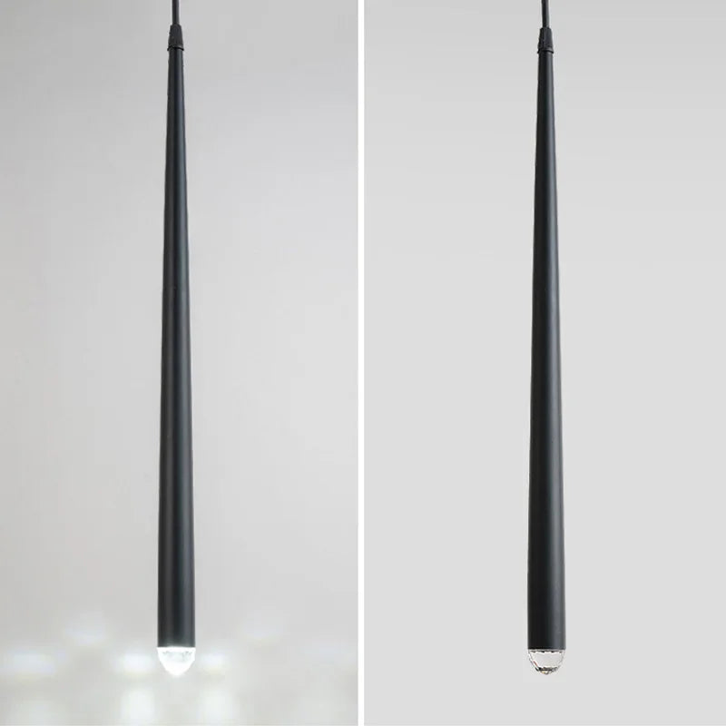 suspension conique en tube long en acrylique et cuivre pour bar et magasin