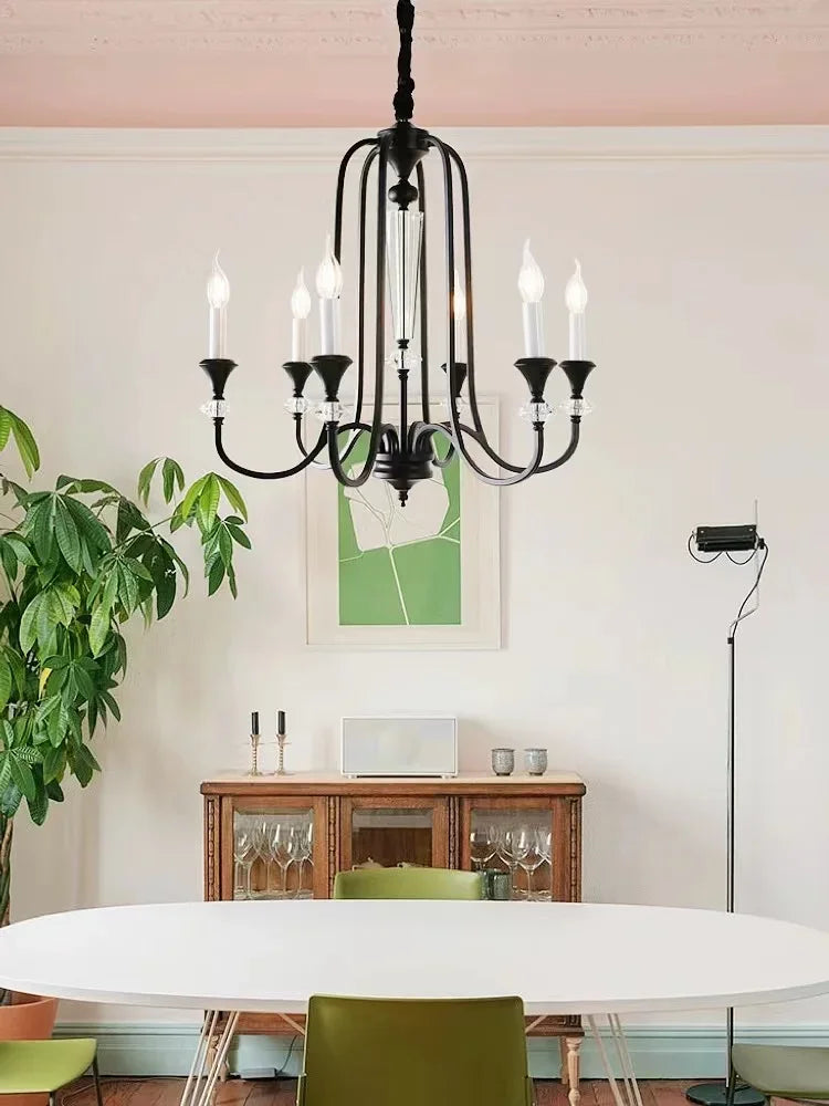 lustre rétro luxe en cristal style américain - vue 3 sur 10