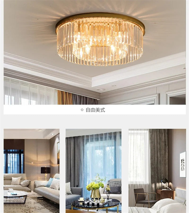 plafonnier en cristal de luxe métal minimaliste pour intérieur - vue 3 sur 14