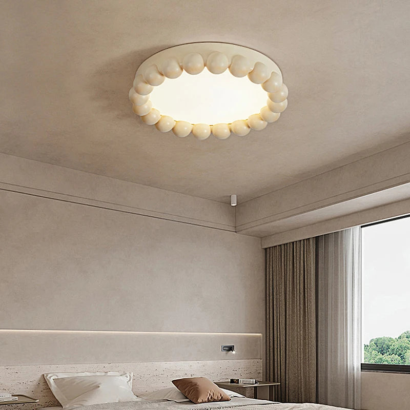 Plafonnier LED circulaire de Style crème nordique - vue 4 sur 9