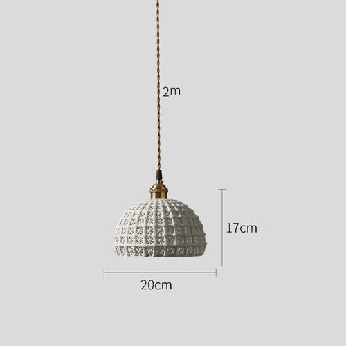 suspension LED blanc en céramique luminaires maison éclairage intérieur chambre salon à côté nordique moderne cuivre suspension lampe - vue 3 sur 23