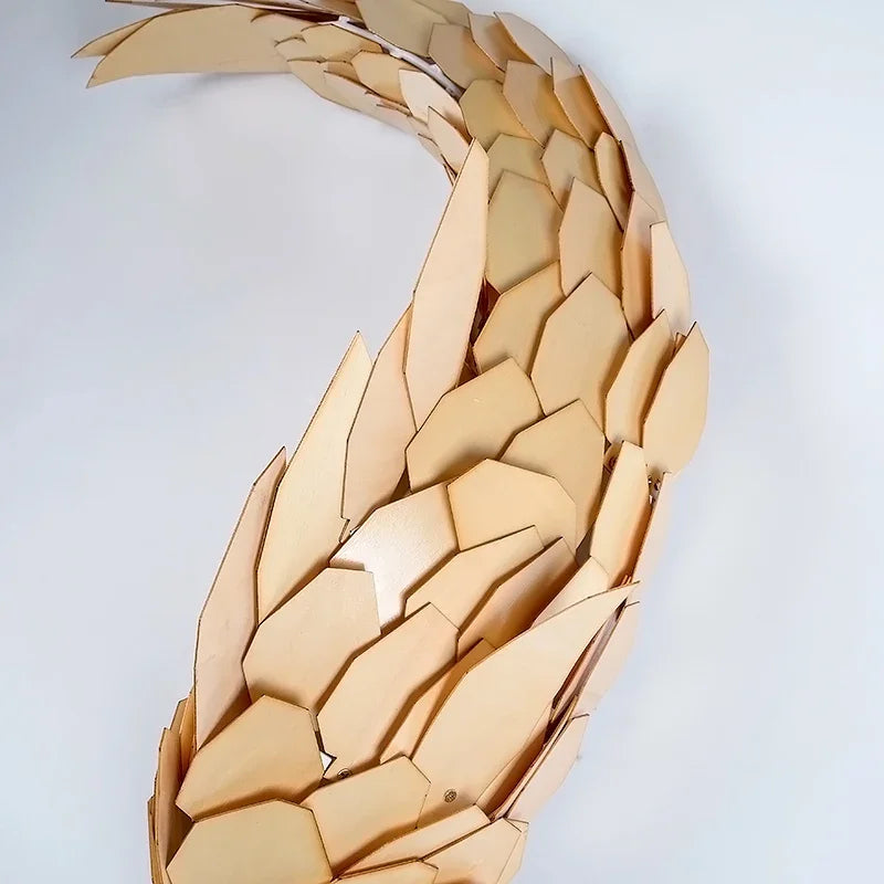 applique murale Créatif à la main Style chinois bois poisson brillante LED 12W salon chevet escalier éclairage décor - vue 6 sur 7