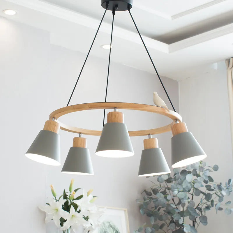 Lampe suspension créative nordique oiseau - vue 4 sur 18