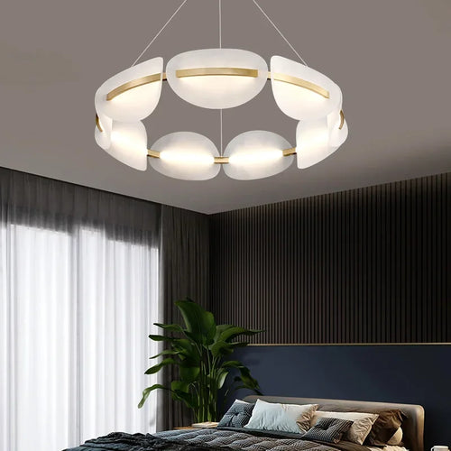 lustre nordique design créatif à feuilles en acrylique - vue 5 sur 8
