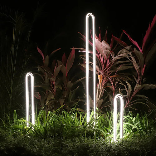 lampe LED extérieure ronde minimaliste pour jardin et allée - vue 2 sur 12