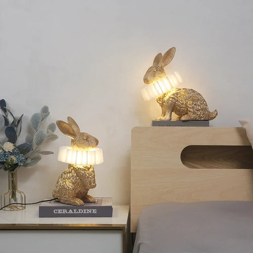 lampe à poser lapin nordique décorative pour enfants et intérieur - vue 3 sur 9