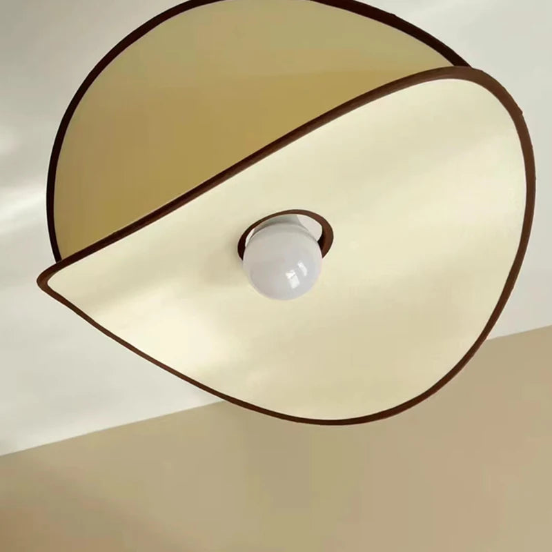 lustre led suspendu en tissu style 	 cordon réglable - vue 6 sur 10